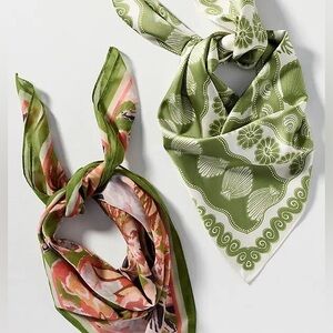 NWT Anthropologie Neutral Patterned Hair Scarves - Set Of 2